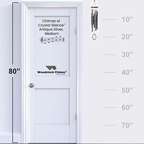 Woodstock Chimes Signature Collection, Chimes of Crystal Silence Medium (27'') Antique Silver Wind Chime for Outdoor, Patio, Home or Garden Decor (SLCAS) - Image 4