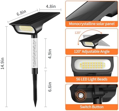 intelamp Solar Spot Lights Outdoor Waterproof 4000mAh Garden Lights Remote - Image 4