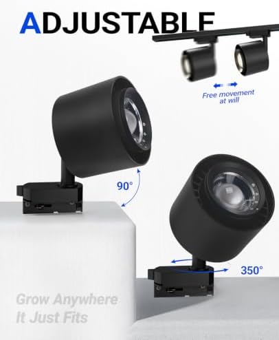 Barrina TR40C Track Grow Light, 3 x 40W 5000K, 15°-60° Beam Angle, Black - Image 5