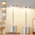 Kakanuo Silver Gray Cordless Lamp Set, Rechargeable Lamp, 3 Color Temperature, LED Outdoor Wireless Lamps, Battery Operated Lamps, Stepless Dimmable, Touch Control by KakanuoLightings