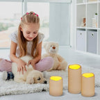 Flameless Candles 4" 5" 6" Outdoor Indoor Pillars Battery Operated Flickering Candles Include 10-Key Remote Timer 400+ Hours by 2 AA Batteries (Ivory Candle - Warm light, 3"D x 4"|5"|6" H - 12 Pack) - Image 3