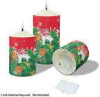 Cozeyat LED Candles Pack of 3 Flameless Electric Tealights with Remote Timer, Cute Christmas Tree Print Christmas Decor Candles Battery Operated Dancing Flames Candles - Image 3