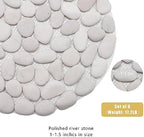 12 inch River Rock Stepping Stone - Diamater Pavers for Outdoor Garden Walkway, Landscaping - Polished Pebble Step Stones for Patio Yard Lawn Pathway, Set of 6 (Roundness,White) - Image 3