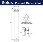 Solus Round LED Bollard Path Light – 10W Integrated LED, 937 Lumens, 4000K – Modern Outdoor Walkway Light, ETL Listed, Black or Bronze (Bronze, Single) - Image 6