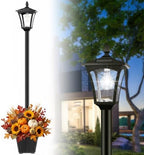 Derynome 72" Solar Post Lights Outdoor, 6000K Cool White Solar Lights by Derynome