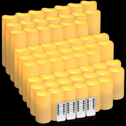 60-Pack LED Flameless Candles with Remote Control - Perfect for Home, Parties, and Special Occasions - Create a Magical Ambiance Effortlessly(Three Sizes) - Image 2