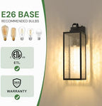 Outdoor Wall Lights, Exterior Lighting Fixtures with Water Ripple Shade 16" - Image 6
