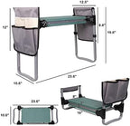 Upgrade Garden Kneeler and Seat Stool, Foldable Heavy Duty Garden Bench Workseats with Tool Pocket and Soft EVA Kneeling Pad for Senior, Gardening Lovers, Green (Wider) - Image 2