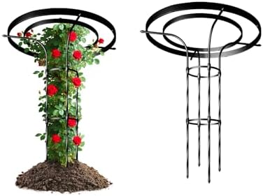 Mushroom Top Trellis for Climbing Plants Outdoor, 3.44FT Decorative Obelisk Plant Support with Rustproof PE-Coated Metal, Rose Trellis for Clematis Ivy, Black by CaroTex