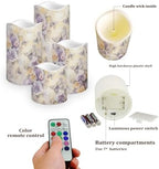 Purple Butterfly Rose Flameless Candles with Remote Timer Battery Powered LED Candles Color Changing Pillar Electric Fake Candles Bulk for Indoor Outdoor Home Table Decoration Set of 4 - Image 3