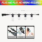 Outdoor String Lights, 48FT Color Changing Outdoor String Lights, Patio Lights Waterproof Porch Light with Remote, for Patio Decor, Balcony - Image 2