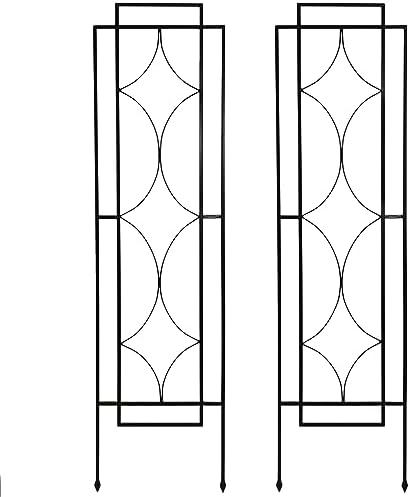 Sunnydaze 60" Black Metal Garden Trellis for Climbing Plants, 2-Pack by SunnydazeDecor