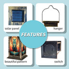 Solar Lantern Retro Geometric Fox Silhouette Outdoor Waterproof Garden Hanging Lantern Solar Powered Lighting Outside Solar Light for Patio Yard Camping, Gifts for Women Mom - Image 5