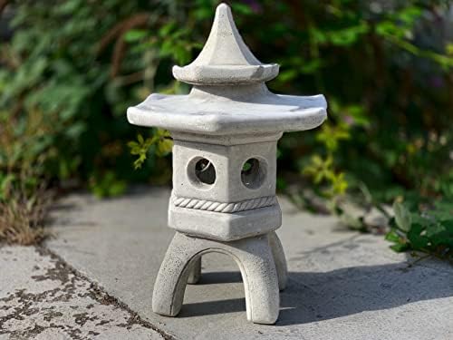 OLOMA Japanese pagoda lantern Concrete pagoda statue Outdoor chinese lantern Japanese stone temple Large garden pagoda Meditation altar Zen gift Outdoor sculpture zen garden Furniture for home decor - Image 4