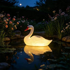 Solar Garden Goose Statue Decoration,Realistic Floating Swan Decor for Ponds & Pools,Lifelike White Duck Pool Float Decoration,Floating LED Solar Pool Lights by Unknown
