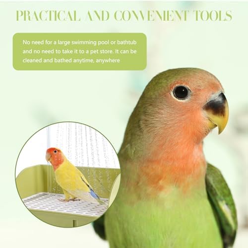 Parrot Bathtub Bird Automatic Bath Shower,Large Bird Shower Fountain Indoor Bathtub with Running Water, Contains USB and Pump,for Pet Birds, African Grey, Cockatiel, Conure, Budgie, Lovebird(White) - Image 5