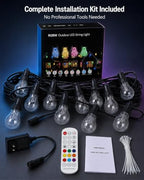 50FT RGBW Patio String Lights, A60 Outdoor Color Changing Lights - Image 6