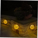 4pcs LED Solar Garden Lights Outdoor Lawn Landscape Ground Disc Lamps Warm Light Waterproof Solar-Powered In-ground Lighting for Patio Pathway - Image 2