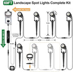 Low Voltage Landscape Lighting, 6 Pack Outdoor Spot Lights with Transformers, 12V Warm White Landscape Spotlights IP65 Waterproof Plug in Outdoor Uplights for Yard House Pathway Tree Pools - Image 5