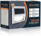 SOLVAO Solar Stair Lights Outdoor, 6 Pack Solar Step Lights with Auto On/Off Dusk to Dawn Sensor, Waterproof IP44 LED Deck Fence Lights, Stainless Steel Solar Wall Lights for Steps, Pathway, Garden by SOLVAO