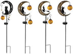 Halloween Black Cat & Pumpkin Moon Solar Garden Stake Light - Image 3