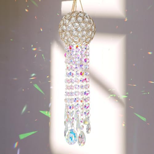22.5inch Crystal Suncatchers for Window Hanging Wind Chime Garden Sun Catchers with Crystals Rainbow Maker Indoor Outdoor Decor Handmade Ornament(Medium) - Image 5