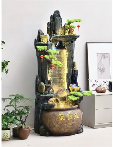 Cascading Rock Outdoor Water Fountain Rockery Water Decoration, Living Room Courtyard Water Circulation Fountain Landscape, Office Decoration Fish Tank for a Calming in Outdoor(S) - Image 5