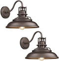 FEMILA 12" Vintage Farmhouse Wall Sconces, 2 Pack Outdoor Barn Lights for Porch Patio Garage, Oil Rubbed Bronze Finish, 4FY15-1W-2PK ORB by FEMILA
