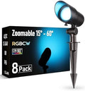 LEONLITE 8-Pack RGB LED Landscape Spotlight, 15°-60° Adjustable Beam Angle by LEONLITE