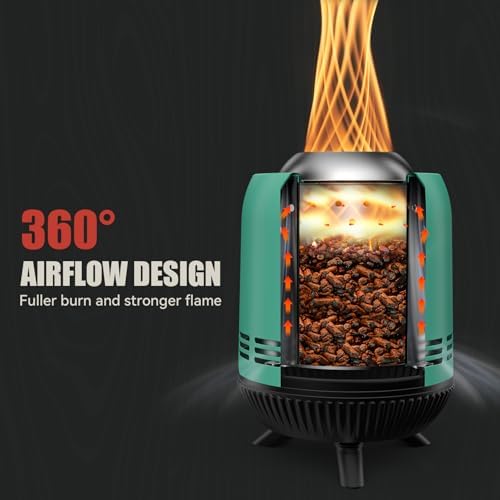 Portable Smokeless Fire Pit, 9.5” Stainless Steel Camp Stove, Blue FP055 - Image 5