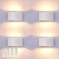 KICAAO Modern LED Wall Sconce,Warm White 3000K,Hardwired Indoor Wall Lights Set of 2 Up and Down Wall Mount Light for Living Room Bedroom Hallway Corridor Conservatory(with G9 Bulbs) (White-4PCS) by KICAAO
