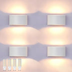 KICAAO Modern LED Wall Sconce,Warm White 3000K,Hardwired Indoor Wall Lights Set of 2 Up and Down Wall Mount Light for Living Room Bedroom Hallway Corridor Conservatory(with G9 Bulbs) (White-4PCS) by KICAAO