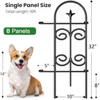 AMAGABELI 8 Panels 32in(H)×10ft(L) Decorative Garden Fence No Dig Rustproof Metal Pre-Linking Fence Panels Garden Edging Border Animal Barrier Fencing for Flower Beds Yard Patio Outdoor Decor Black - Image 5