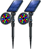 Solar Outdoor Lights, 9 Modes Color Changing 18 LED Halloween Solar Spot Lights Outdoor Waterproof Spotlight Landscape Light Solar Powered for Garden Yard Tree Flag Patio Christmas(2 Pack) by OSORD