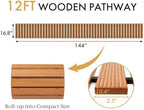 Amazer Wooden Garden Pathway, 12 FT Roll Out Straight Garden Walkway, Widened Plank Non-Slip Outdoor Walkway Path with 8 Stakes, Garden Lawn Boardwalk Paver for Outside Walkway Backyard, Natural Color - Image 5