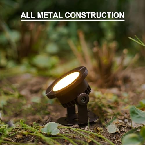 GOODSMANN Pond Lights Low Voltage Outdoor Landscape Spotlight LED Underwater Submersible Lights 2PK 6W 580 lumens 3000K IP68 with 14.8FT Cable and Connector Aluminum Housing Bronze Finish - Image 3