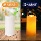Solar Candles Outdoor, 6 Pack Flameless Pillar Candles, 3" x 6" - Image 4