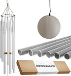Wind Chimes for Outside and Inside – 44 inch – 528hz Solfeggio Healing Tones - Silver by ARCHETYPEBRANDS