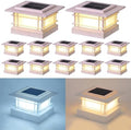 Dynaming 4x4 Solar Post Cap Lights Outdoor with 2 Color Modes, 12 Pack Fence Post Solar Lights White Shell Fit for Vinyl/Wooden Posts, High Brightness SMD LED Lighting Decor for Garden Deck Patio by Dynaming