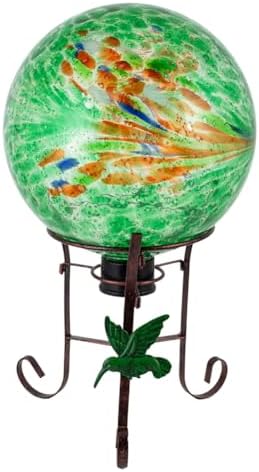 10" Diameter Garden Gazing Balls with Metal Stand for Garden(Green) by YELENEW