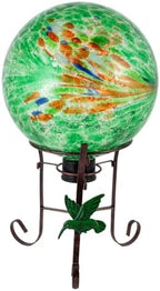 10" Diameter Garden Gazing Balls with Metal Stand for Garden(Green) by YELENEW