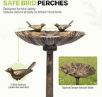 Magshion 31.5" Bird Bath with Solar Fountain for Outside, Bronze - Image 6