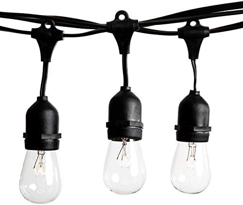 S14 Clear Light Bulbs with E26 Commercial Suspender Light String, 100 Foot - Image 2