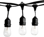 S14 Clear Light Bulbs with E26 Commercial Suspender Light String, 100 Foot - Image 2