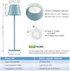 Cordless Table Lamp 5000mAh LED Rechargeable Lamp Blue, 2-Pack - Image 6