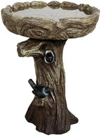 23” Tall Fibre Reinforced Concrete Birdbaths with Birds for Patio, Woodland Tree Trunk Decorative Outdoor Bird Bath for Garden，Pedestal Birdbaths for Outdoors, Garden, Patio, Lawn, Backyard - Image 4