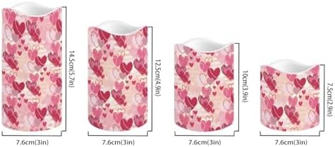Pink Heart Theme Plastic Flameless Candles with Remote Control and Timer LED Flickering Battery Electric Pillar Candles for Table Valentine's Day Decoration - Image 2