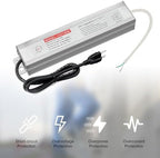 QNNP® LED Driver 100 Watts 12V DC with Plug, Low Voltage Transformer Waterproof IP67 Power Supply Transformer Adapter AC 85V-265V to 12V DC, LED Power Supply for Indoor Outdoor Lighting - Image 4