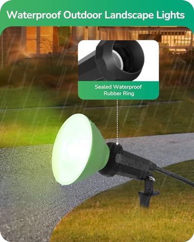 EDISHINE 120V Halloween Spotlights Outdoor Waterproof with 6FT Cord, 2 Pack - Image 4