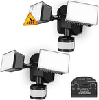 EMANER Dusk-to-Dawn Floodlights with Motion Sensor, 4 Lighting Modes, 2800lm 5000K Daylight White, IP65 Waterproof Outdoor LED Security Flood Light for Porch, Driveway, Garage (Black Fixture, 2-Pack) by EMANER%C2%AE